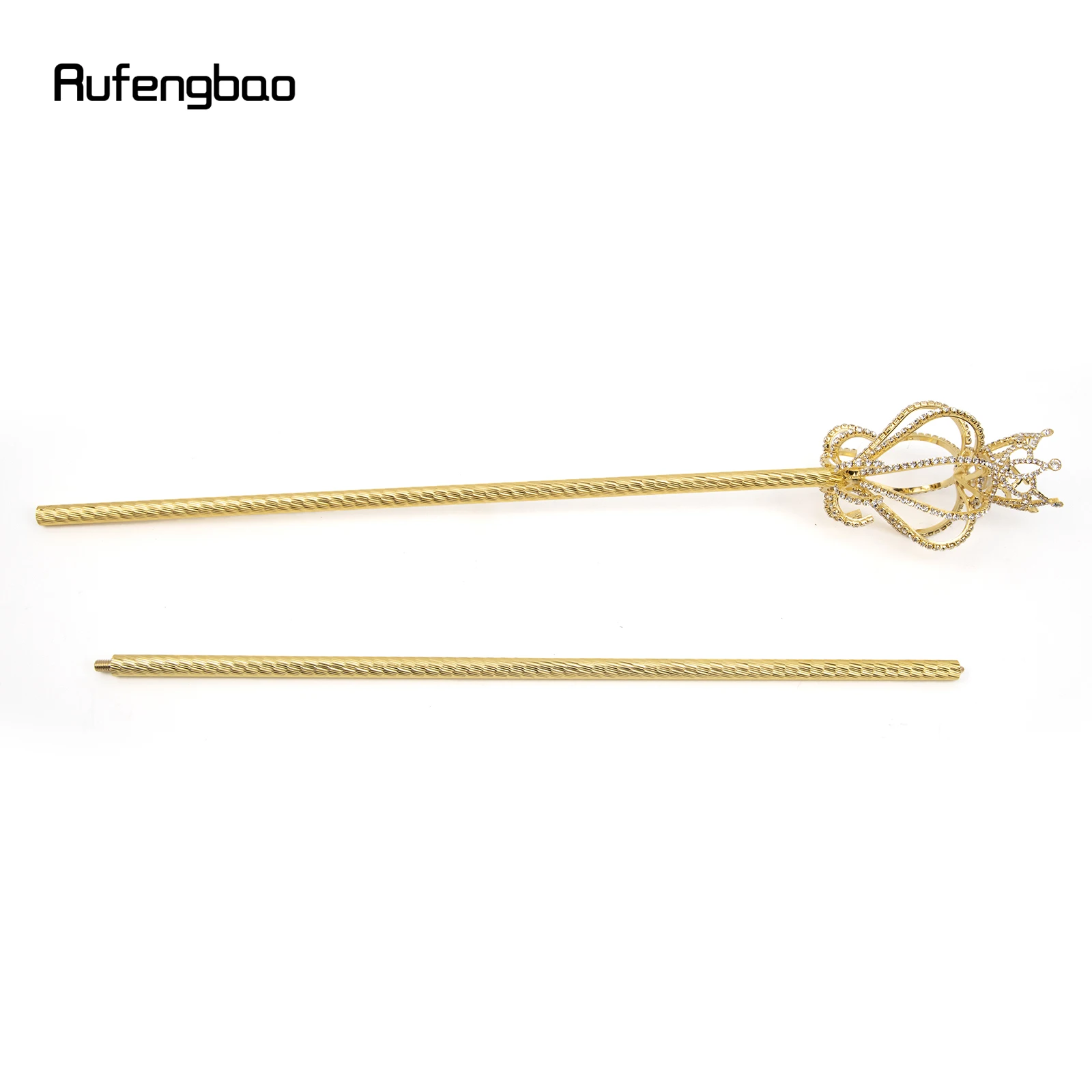 Gouden Witte Legering Kroon Fee Wands voor Meisjes Prinses Wands voor Kinderen Angel Wand Cosplay Kostuum Bruiloft Verjaardagsfeestje 91cm