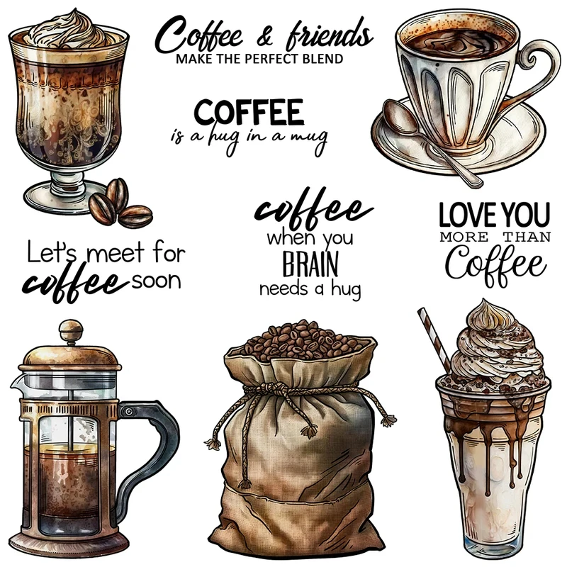 

Have A Cup Of Coffee Cutting Dies Clear Stamp Coffee Bean DIY Scrapbooking For Cards Albums