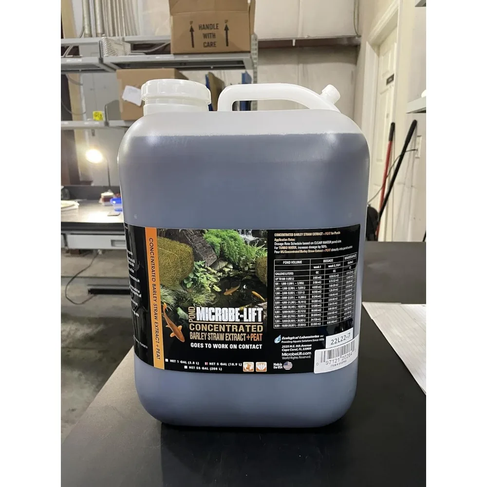 BSEP5G Concentrated Barley Straw Extract Plus Liquid PEAT Conditioner for Ponds and Outdoor Water Garden