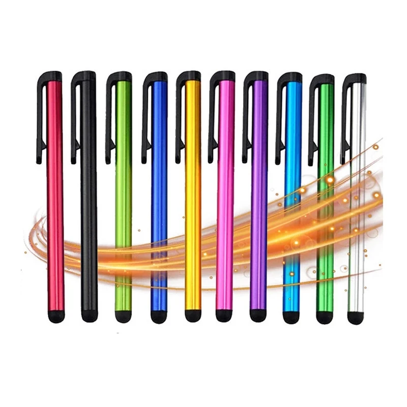 50Pcs/Lot Free Custom Logo Clip Design Universal Stylus Drawing Tablet Pen Capacitive Screen Touch For Mobile Android Phone