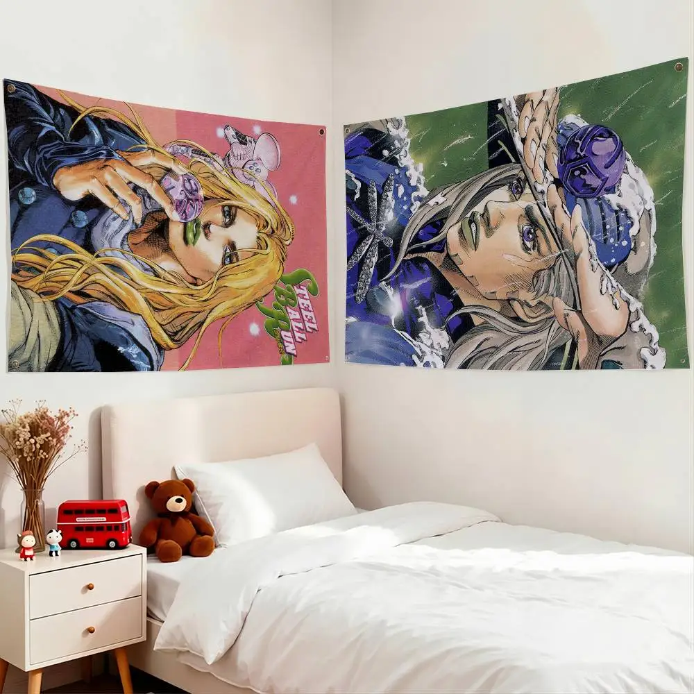 J-JOJOs G-Gyro Z-Zeppeli Flags for Bedrooms Home Decor Items Outdoor Decors Garage Decoration Flaga