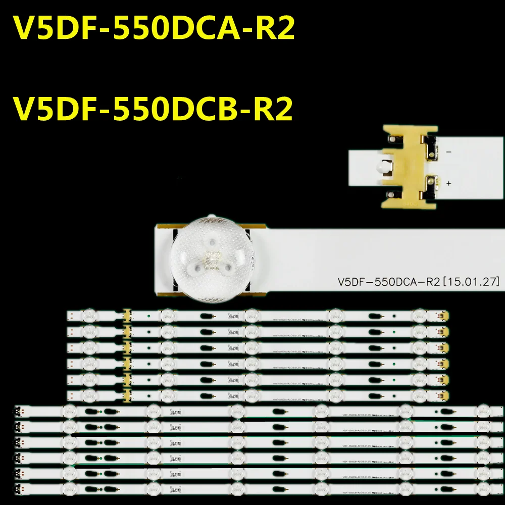 12PCS LED Backlight Strip For  V5DF-550DCA-R2 V5DF-550DCB-R2 BN96-34788A BN96-34787AUN55J6520 UE55J6300 UE55J6370 CY-WJ055CGLV1H