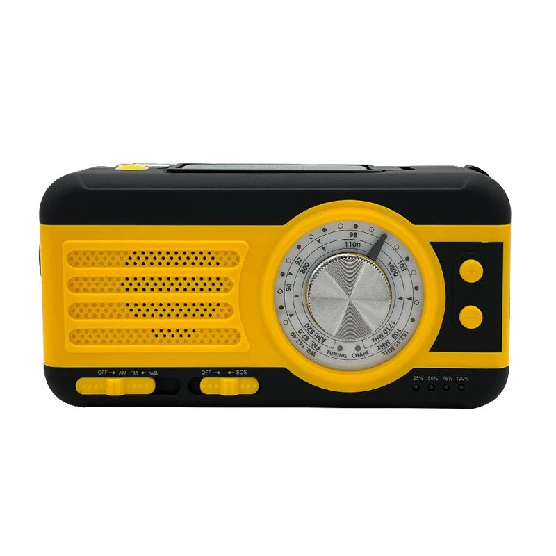 

Disaster prevention hand-cranked power radio, outdoor emergency SOS, solar charging, high-intensity flashlight