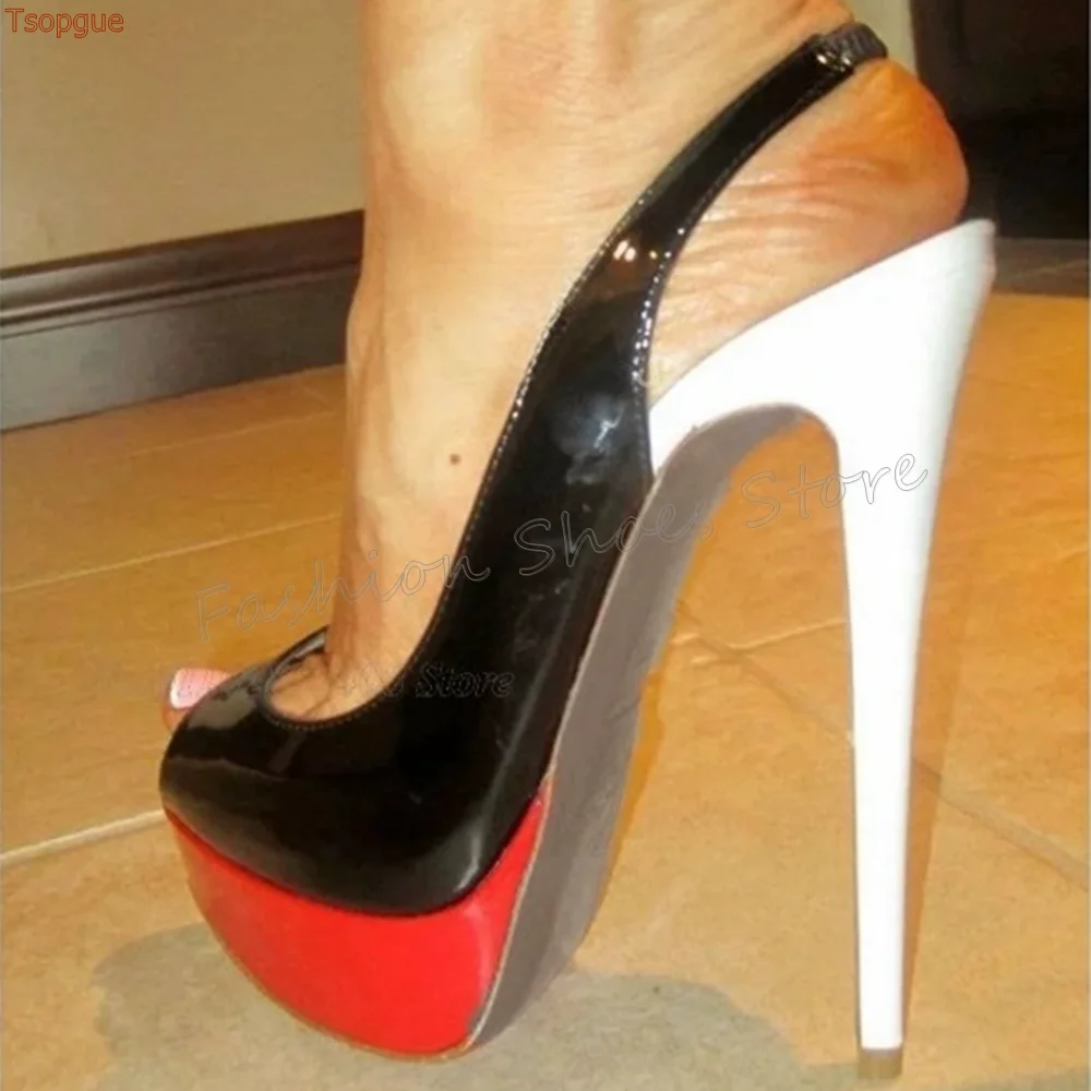 

Black Platform Peep Toe Sandals Matte Leather Stilettos High Heels High Heel Shoes for Women Heels 2025 New Zapatos Para Mujere