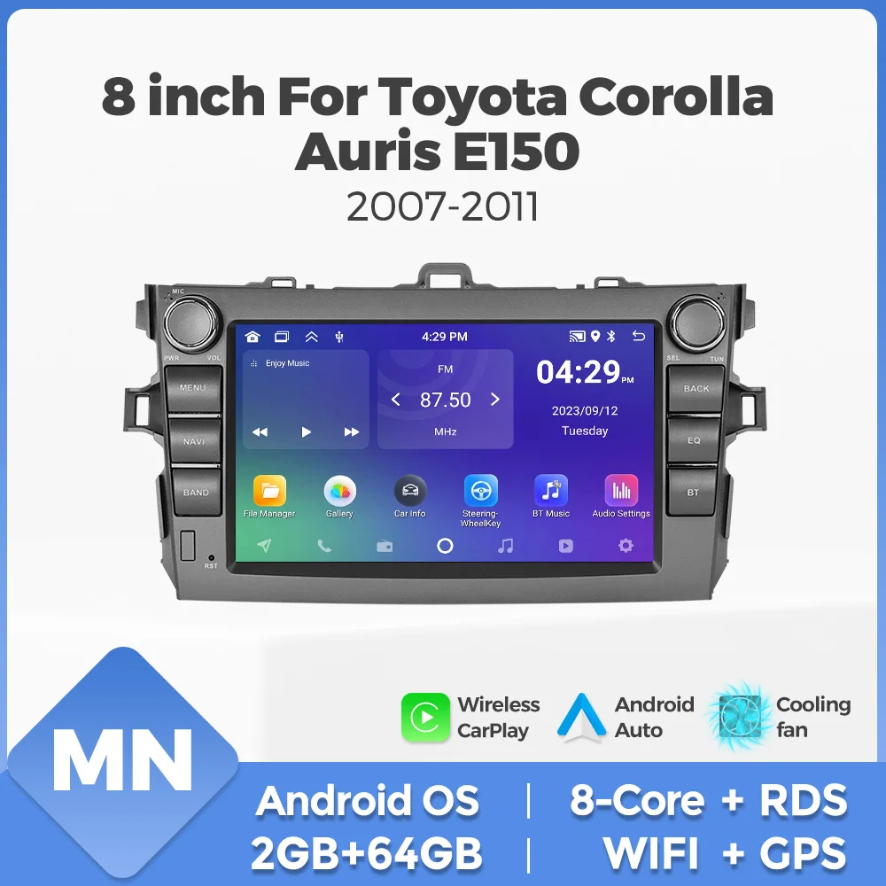Android OS Wireless Carplay Car Radio For Toyota Corolla Auris E140/150 2007-2011 Central Multimedia Players Smart car systems
