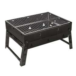 Folding Portable Barbecue Charcoal Grill, Barbecue Desk Tabletop Outdoor Stainless Steel Smoker BBQ for Outdoor Cooking Camping