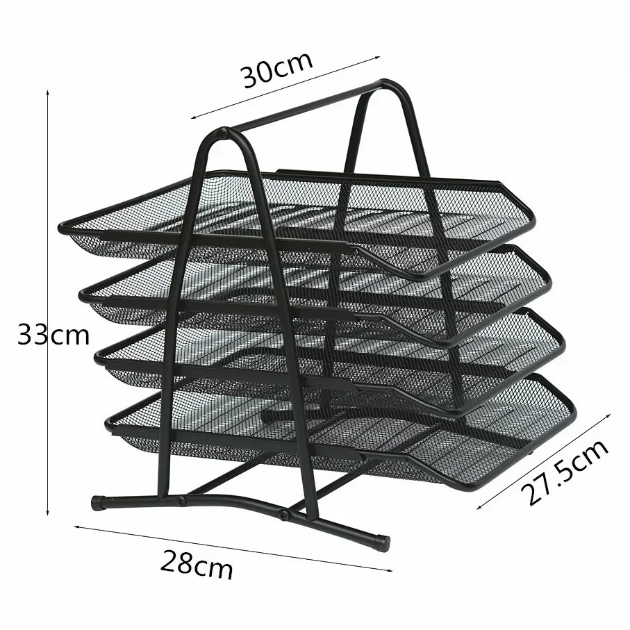 Metal four layer file disk, file frame, office supplies wholesale data organization, office multi-layer desktop shelf