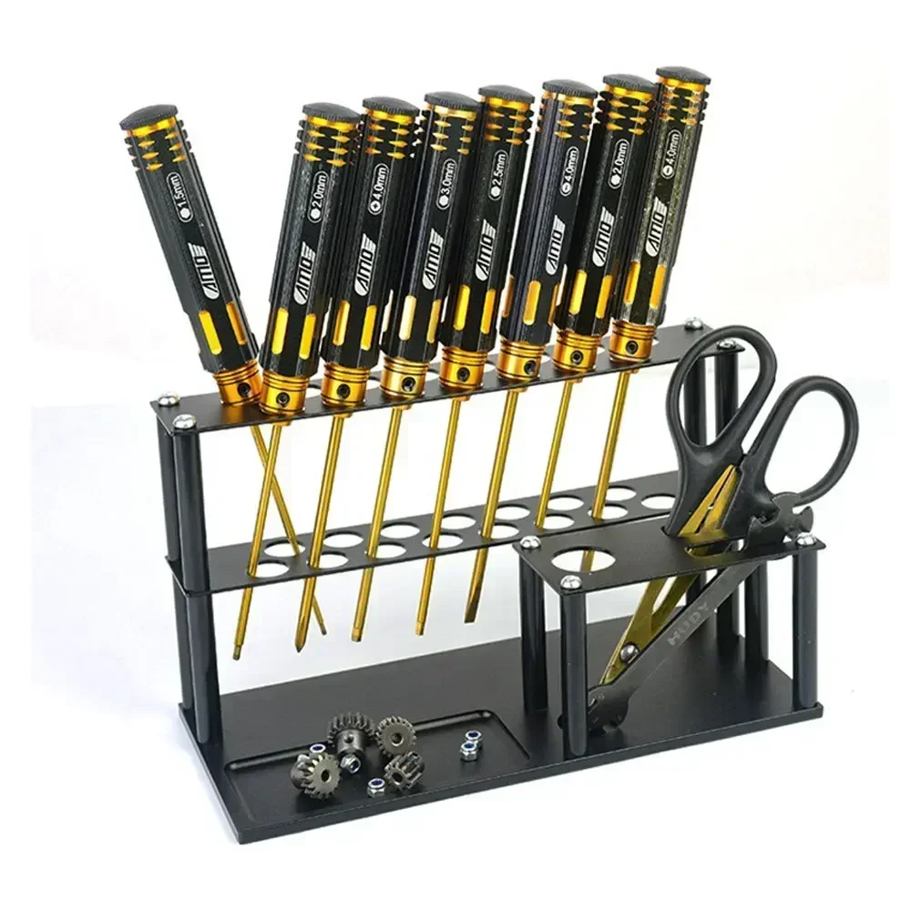 RC Model DIY Tool Storage Rack Aluminum Alloy Reliable Holder for Screwdriver Pliers Knife Scissors Tool Socket Organization