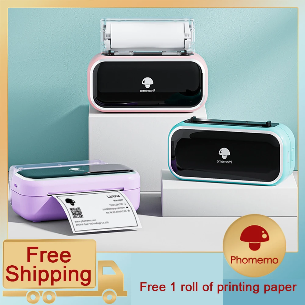 Phomemo M03 Thermal Label Printer 304dpi Portable Bluetooth Wireless Photo Printer Support 53mm80mm Paper for School Home Office