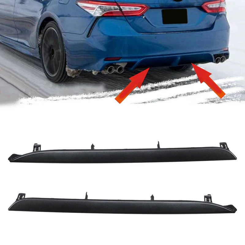 1 Pair Rear Bumper Lower Lip Molding Trim Cover Pad Guard Protector 5272406010 Fit for Toyota Camry SE XSE 2018-2020 5272306010