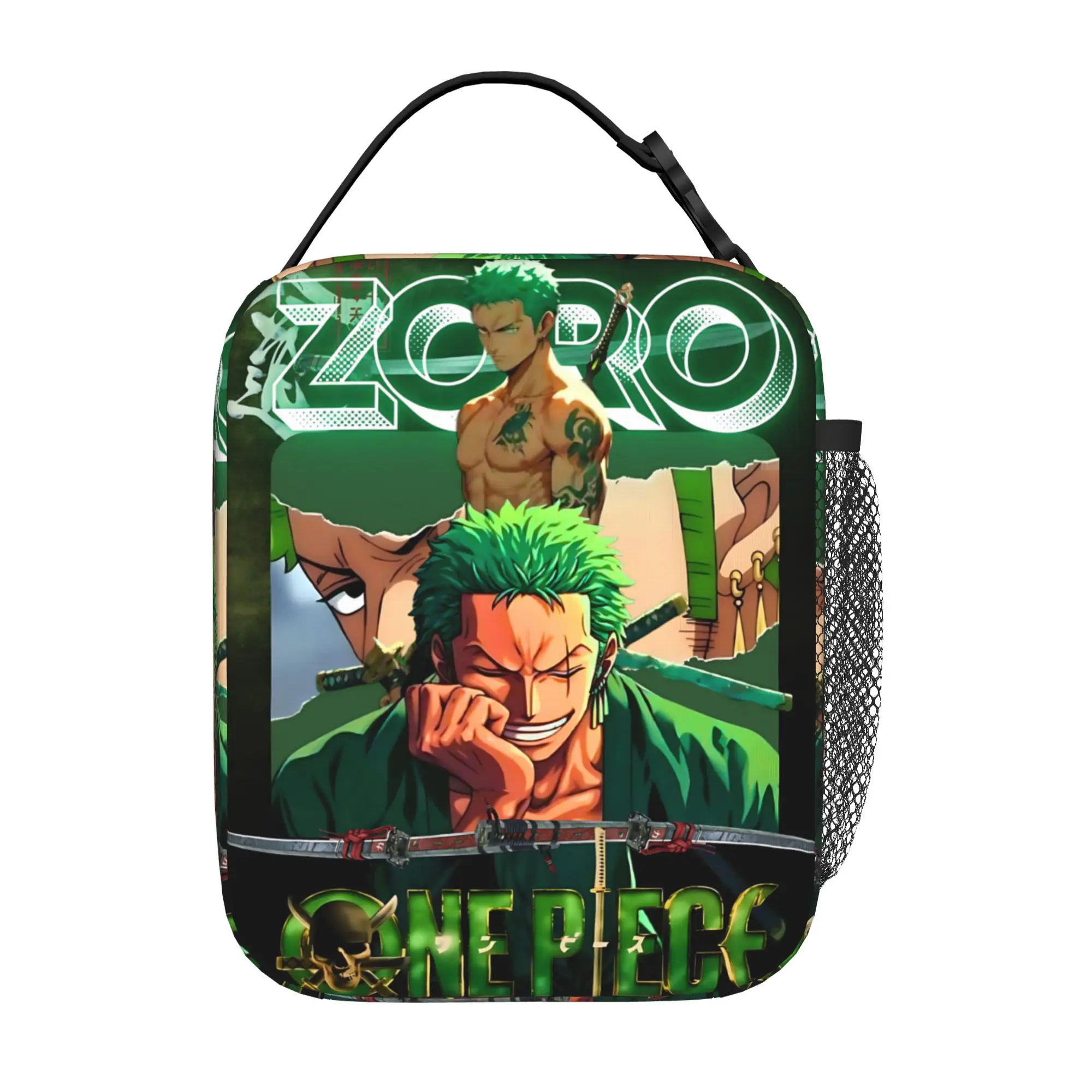 One Piece Anime Zoro Insulated Lunch Bag Meal Pack Rice Bag  bolsa Student Bento Lunch Handbag Insulation