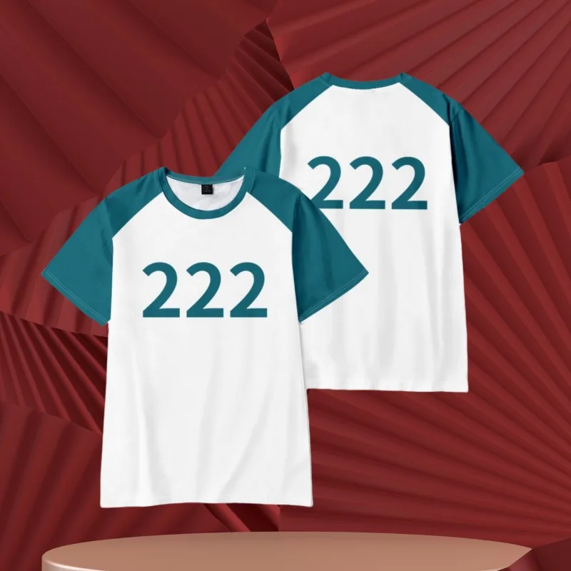 جولة ستة تي شيرت سيونغ جي هون تأثيري الملابس كالاماري ألعاب تمويه كرنفال حفلة تيز القمم المعتاد الرجال النساء ملابس ثلاثية الأبعاد #2