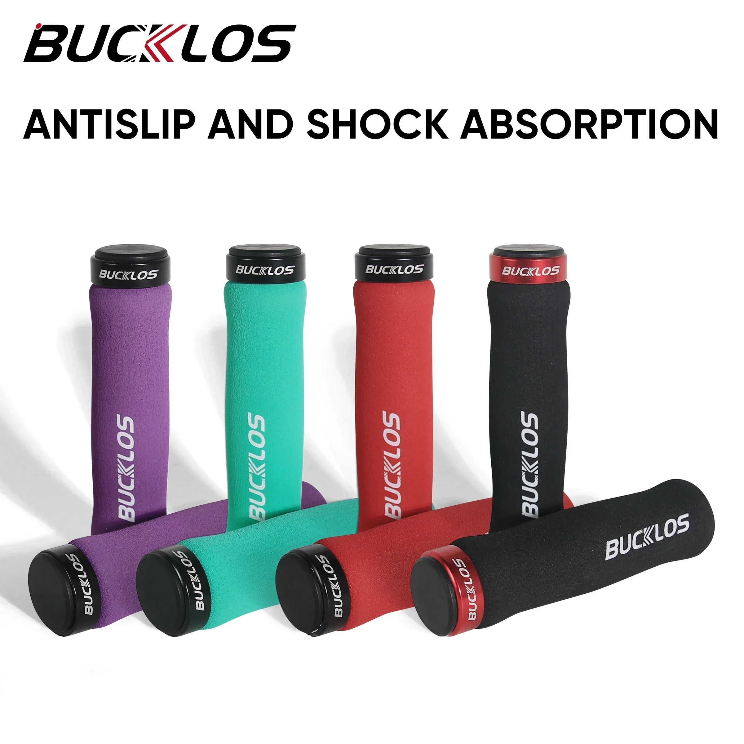 BUCKLOS Bicycle Handlebar Grips Shock Absorbing High Density Sponge Mtb Handle Grip BMX Folding Bike Cuffs Cycling Accessories