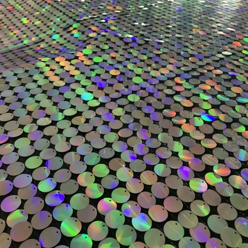 45cm Sparkly Round Sequin Fabric Shimmer Glitter Cloth Creative Stage Costumes Fashion Runway Outfits Apparel DIY Sewing