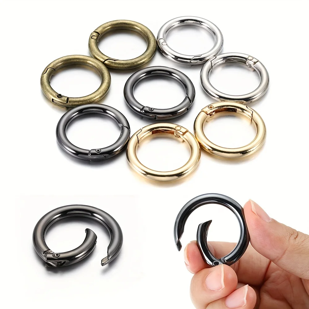 

5Pcs/Lot 3 Colors Metal O Ring Spring Clasp Openable Round Carabiner Keychain Clips Hook Dog Chain DIY Jewelry Buckle Connector