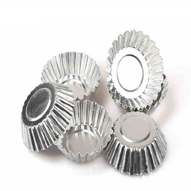 

Reusable Thickened Silver Aluminum Baking Cups, 10/20pcs Baking Tool for Cupcake, Egg Tart and Pudding Mold Tin