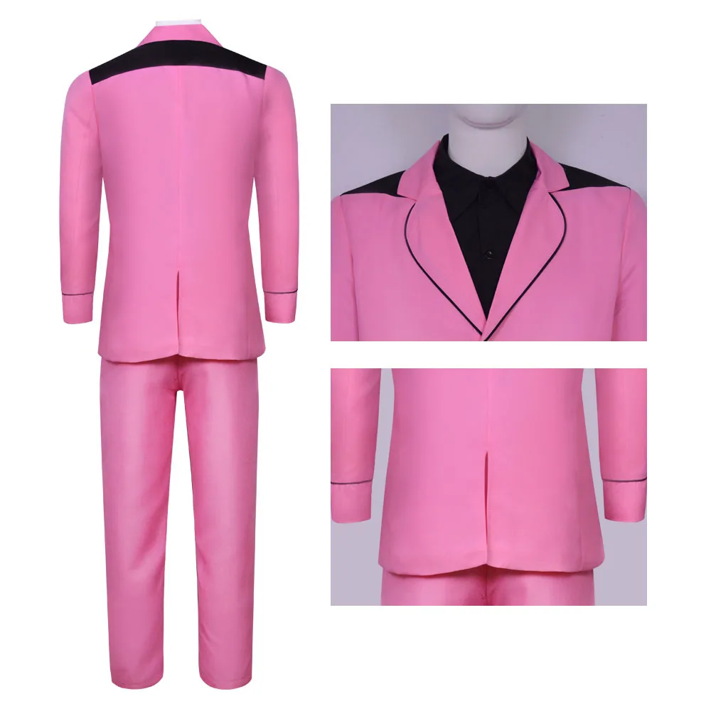 Elvis Presley Cosplay Costume Men Role Play Party Performance Movie Video Clothing Pink Suit Stage Singer Performance Costume