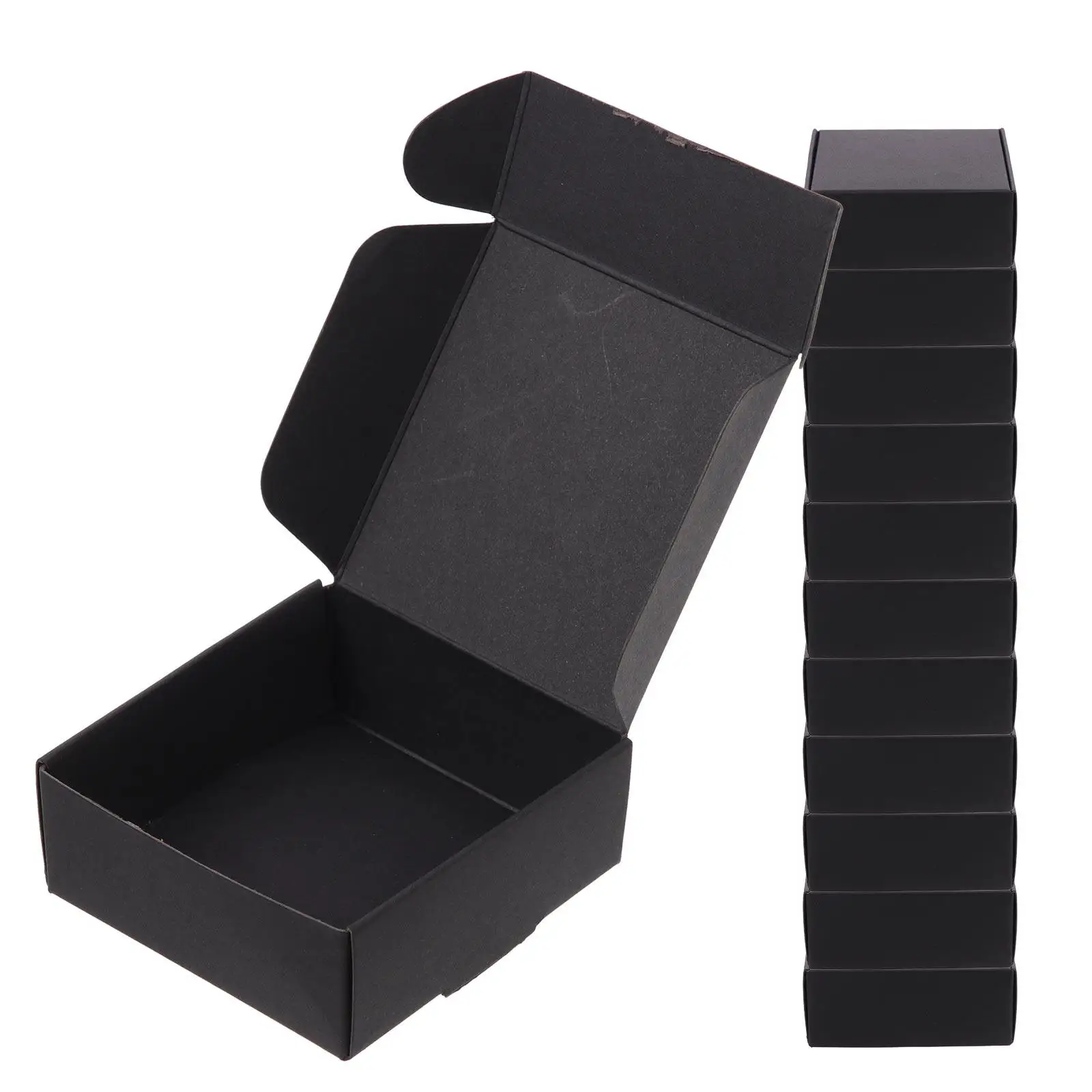 20Pcs Black Paper Mailing Packing Box Easy Fold Storage Shipping Delivery Paper Box Mailing Supplies Shipping Boxes