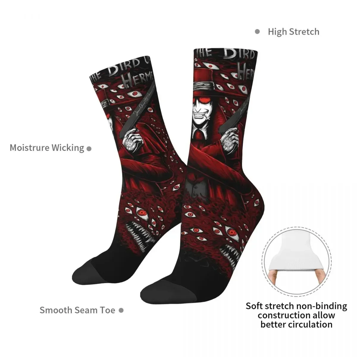 Alucard Hellsing Manga Socks Harajuku Super Soft Stockings All Season Long Socks Accessories for Man's Woman's Gifts