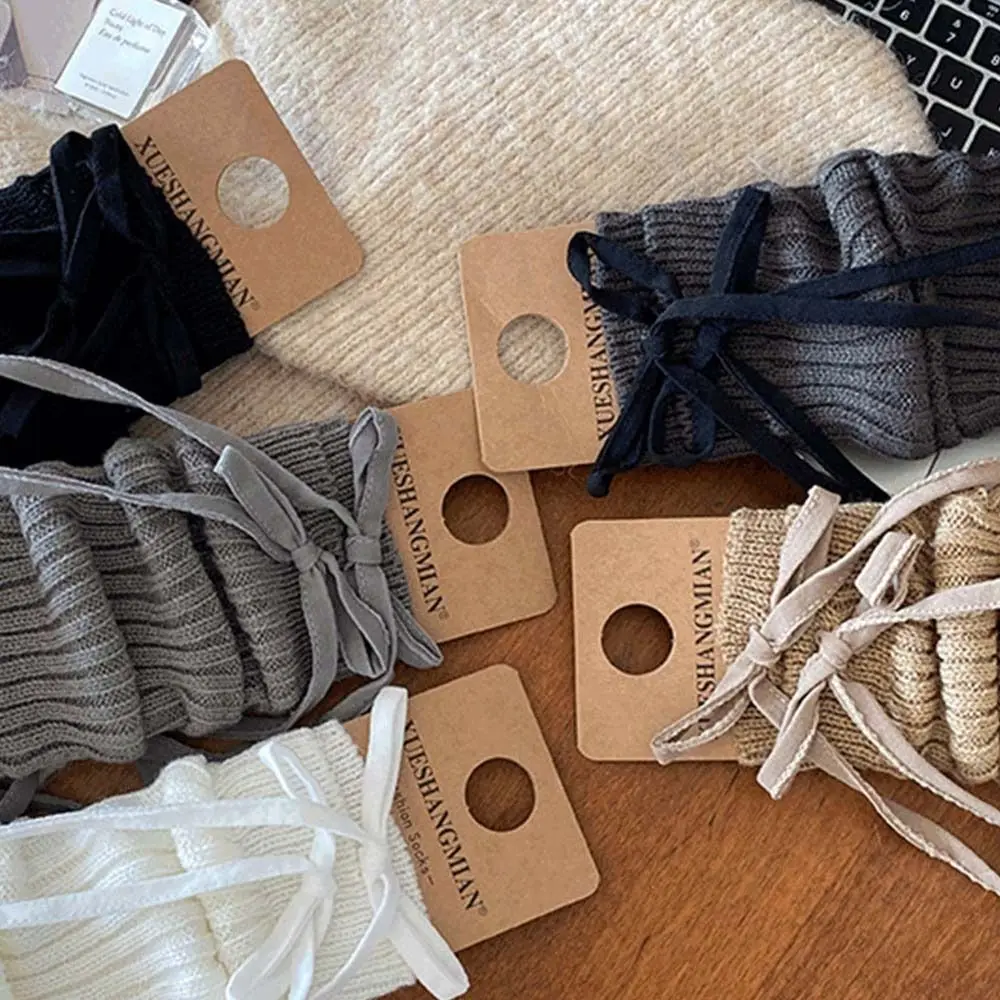 Sweet Korean Style Children's Leg Warmers JK Harajuku Knitted Leg Cover Woolen Pile Socks Strap Leg Socks Autumn/Winter