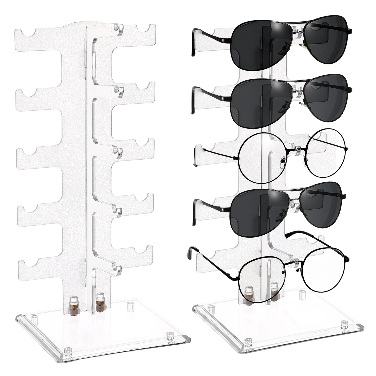 

2pcs Glasses Display Stand Rack Acrylic Storage Sunglasses Shelf Eyeglass Holder Modern Home Office Decor Small