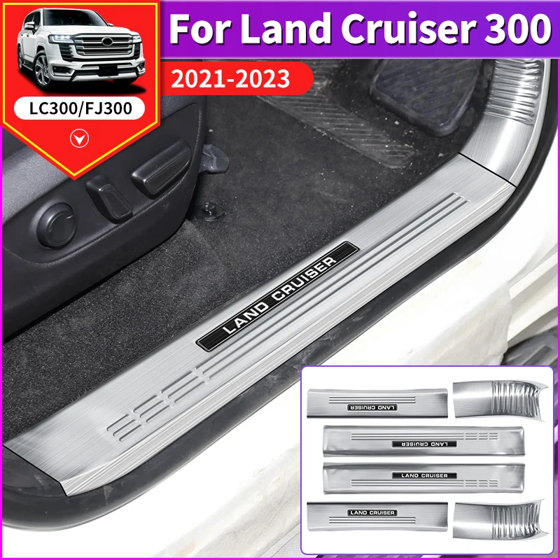 

For 2021 2022 2023 Toyota Land Cruiser 300 Stainless Steel Threshold Protective Cover LC300 Interior Upgraded Accessories Tuning