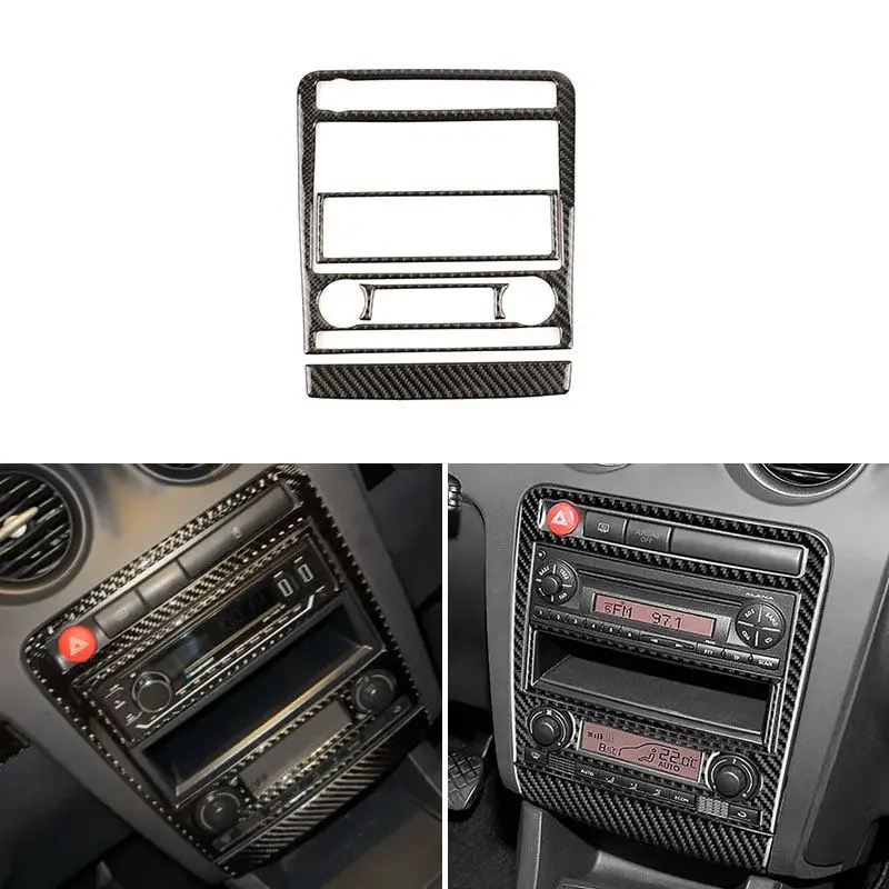

3pcs/4pcs Car Soft Carbon Fiber Accessories Central Control AC Panel Interior Trim For Seat Ibiza 6l 2003 2004 2005 2006 2007-08