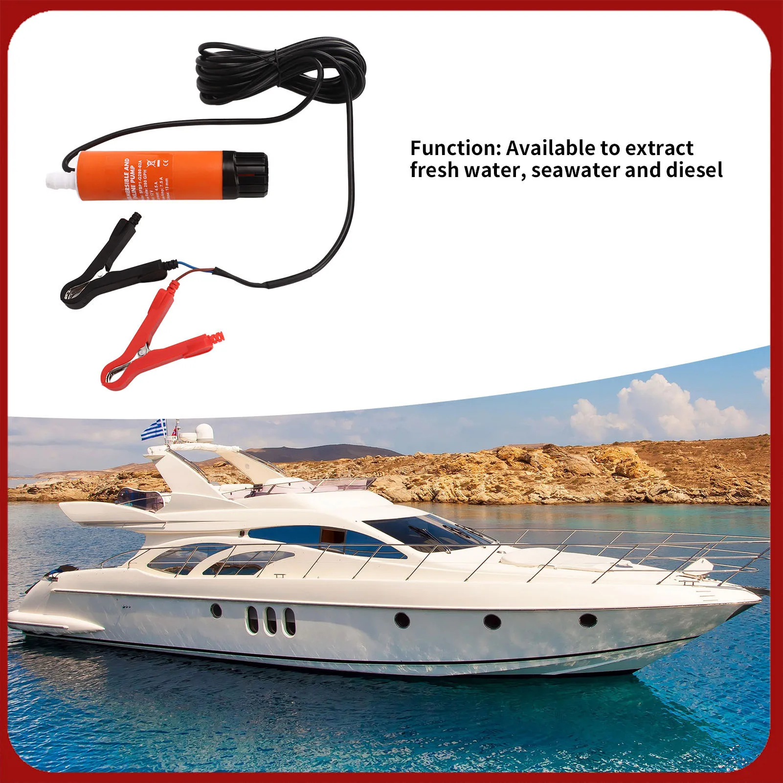 

Погружной насос для лодок 12В, 280GPH, малошумный, портативный, для автодомов, яхт и морского транспорта