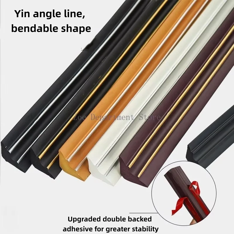 5M Self-Adhesive Ceiling Corner Line NBR Molding Trim Flexible Ceiling Crown Molding Tile Gap Strip for Home Decoration
