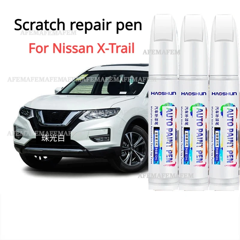 For Nissan X-Trail Touch-up Pen Pearlescent white jasper black car scratch repair artifact champagne silver Nissan  paint pen
