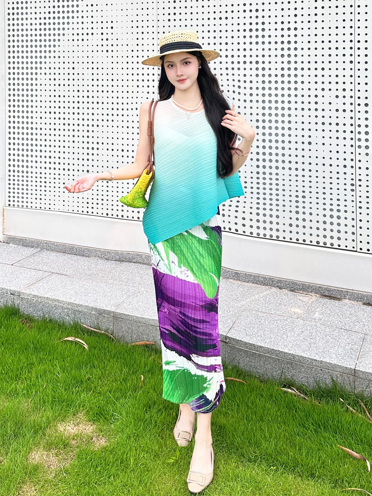 

Шикарный утягивающий летний круглый комплект с юбкой Ne Svel adient, складной дизайн, модный женский комплект из двух предметов