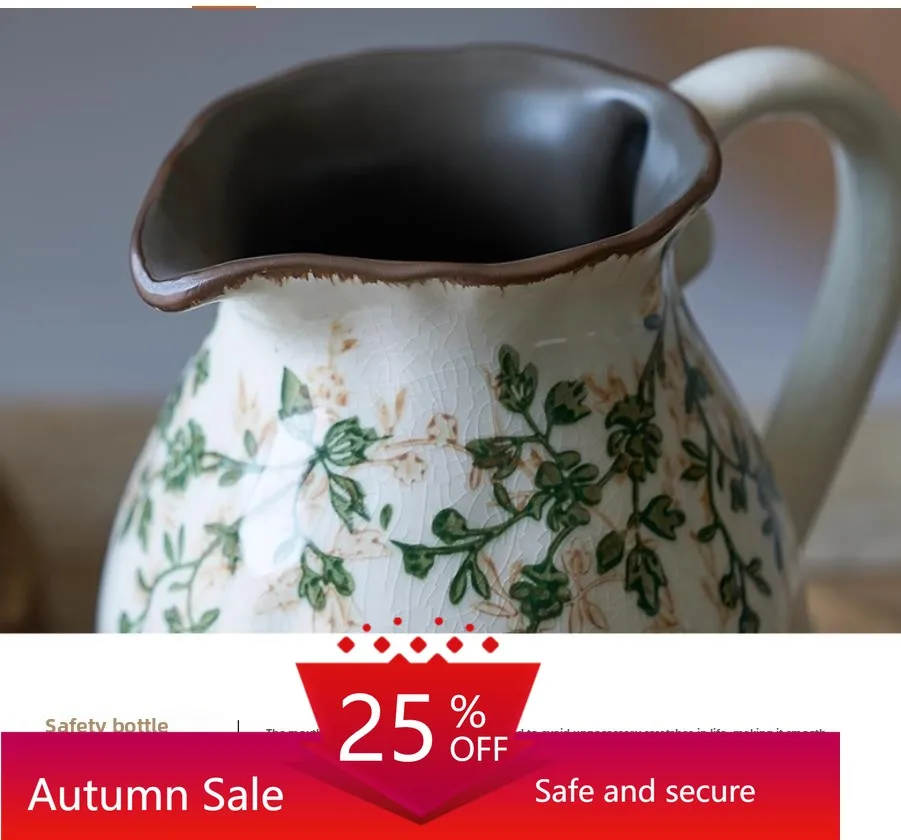 

Portable Milk Pot Ceramic Vase Ornament Living Room Flower Arrangement Hydroponics Advanced Sense living room decoration