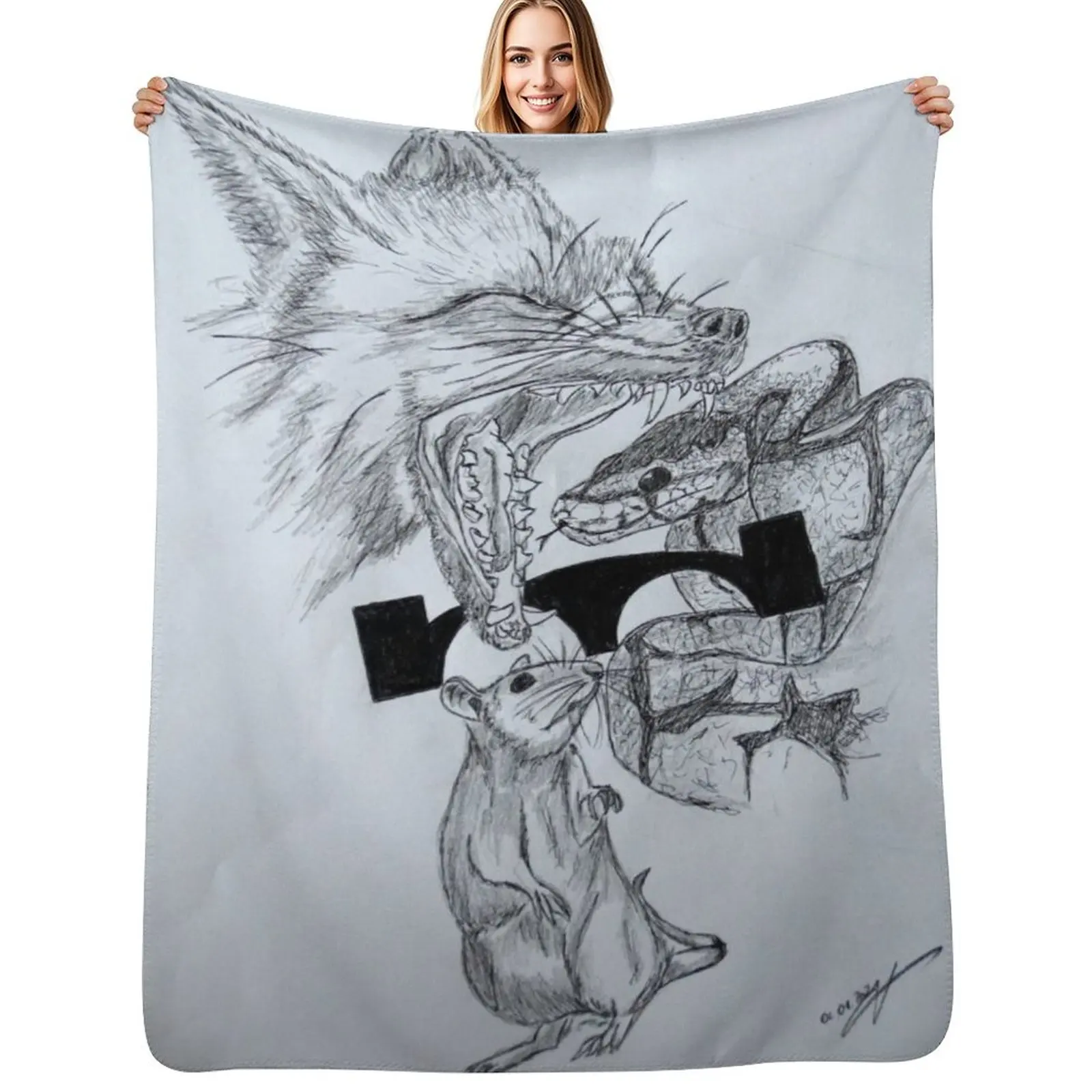 

Wildlife Throw Blanket Compact Warm Blanket for Car Road Trip