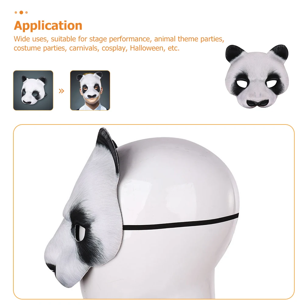 

EVA Halloween Panda Mask White Animal Masquerade Masks for Kids Men Costume Party Carnival Festival Safe Cosplay Gift