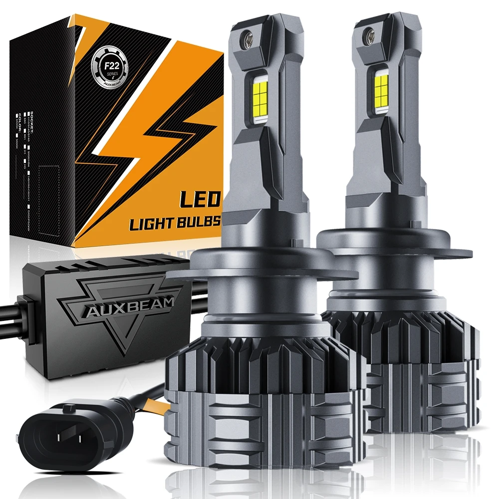

AUXBEAM F22 SERIES H7 LED Headlight Bulbs BUILT-IN CAN-Bus 24000LM ULTRA-HIGH BRIGHTNESS 6500K White LED Light Bulbs