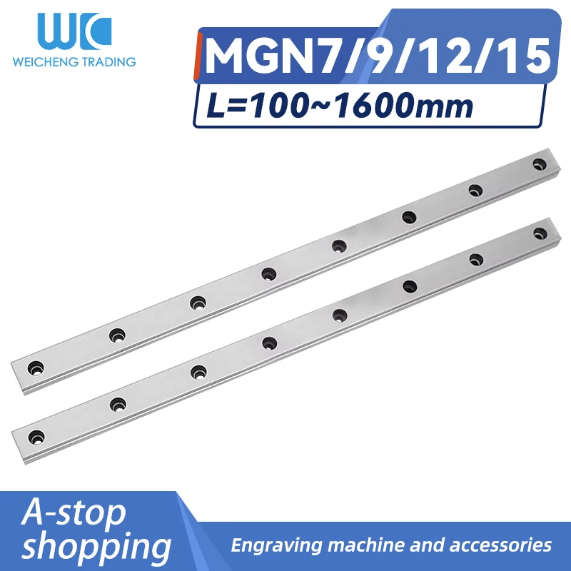 1PC MGN7 MGN9 MGN12 MGN15 100 200 300 400 500 600 800 900 1000mm Miniature Linear Rail Slide For CNC Parts