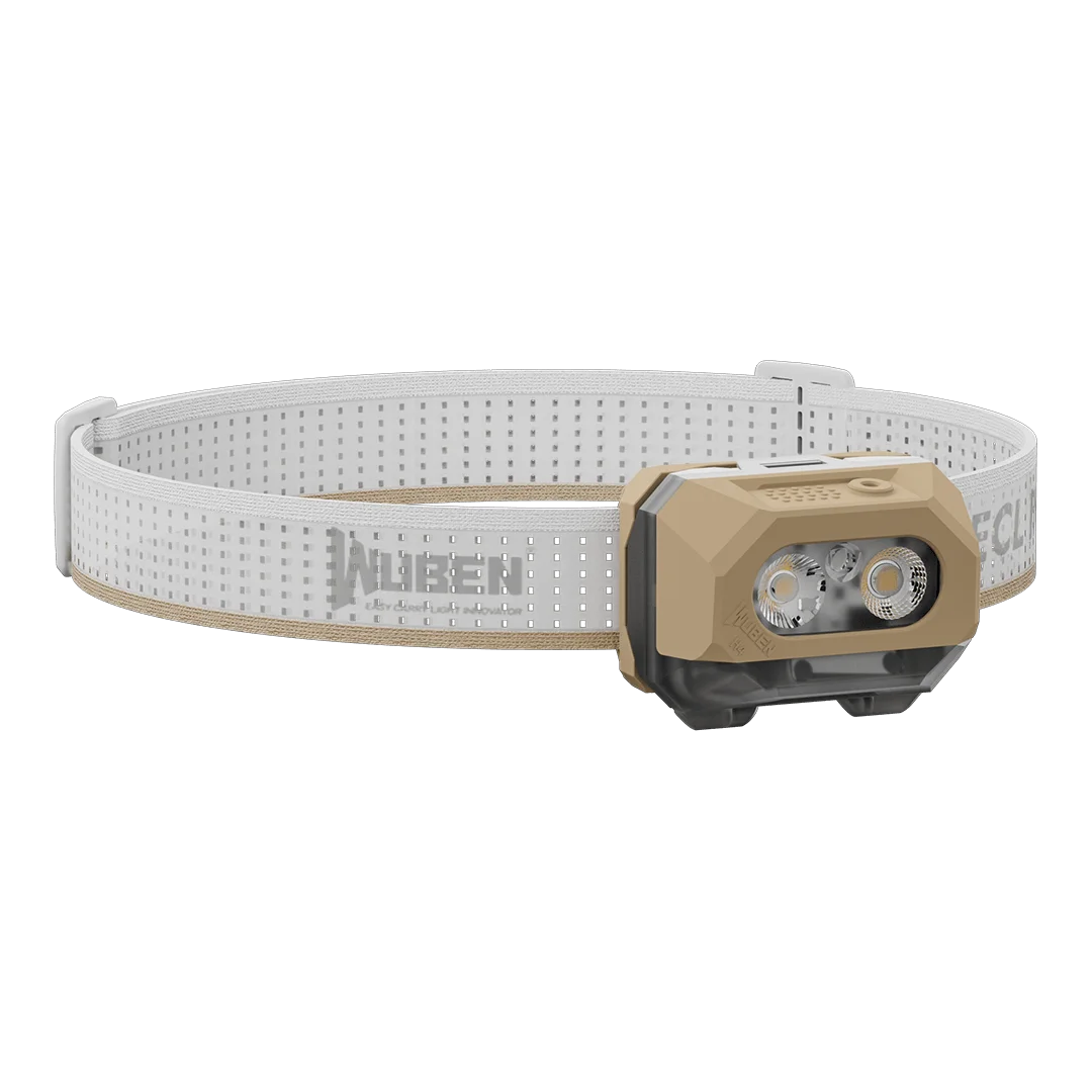 WUBEN H4 800 لومن مستشعر حركة للمصابيح الأمامية LED القابلة لإعادة الشحن، مصباح أمامي مع بطارية