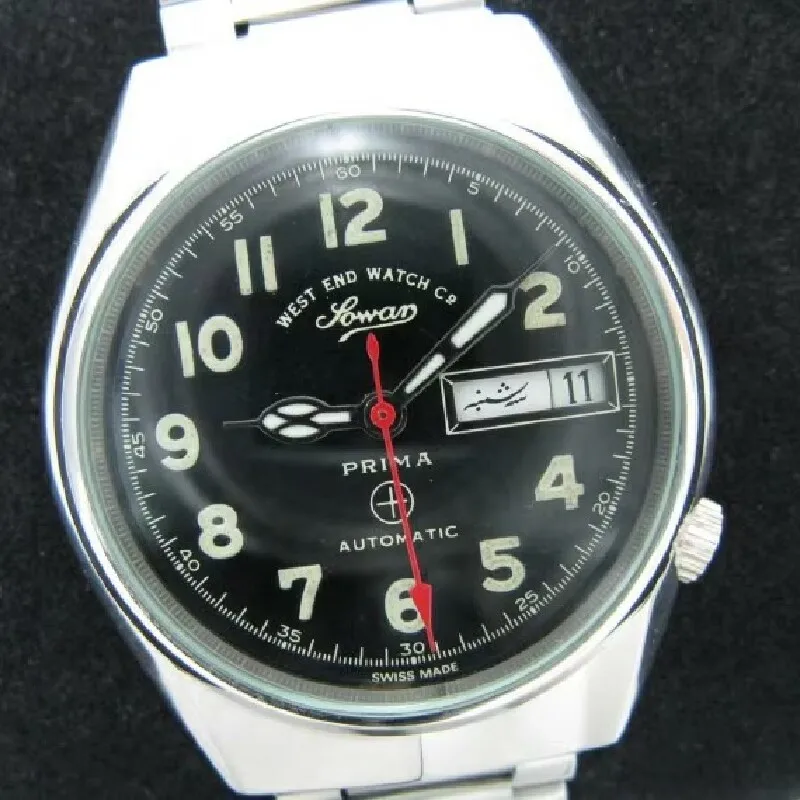 （don't know which language）Black luminous automatic watch ETA 2878 Qatar? Dubai?