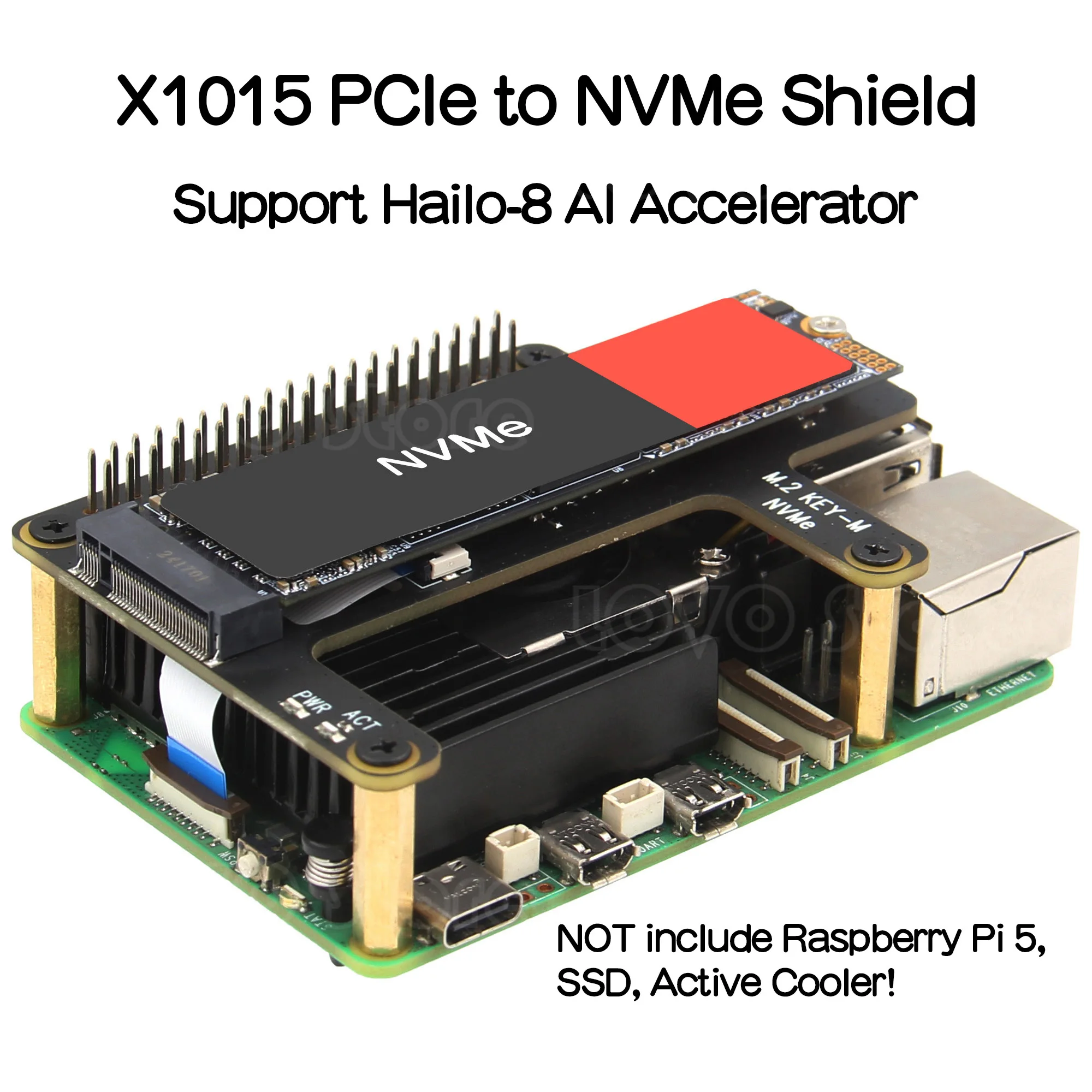 PI5 dedicated PCIe to M.2 NVMe protocol M.2 SSD expansion board X1015