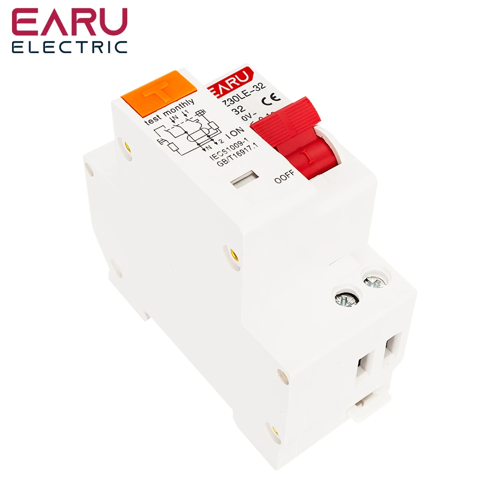 EPNL 1P+N AC 230V  6A 10A 16A 25A 32A Residual Current Circuit Breaker With Over And Short Current Leakage Protection RCBO MCB