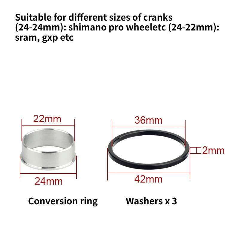 HASSNS Keramik-Innenlager, Gewinde 24 mm, 68/73 mm, versiegelte Keramiklager, Innenlager für Shimano Sram Prowheel Fahrradkurbel – Detail 5