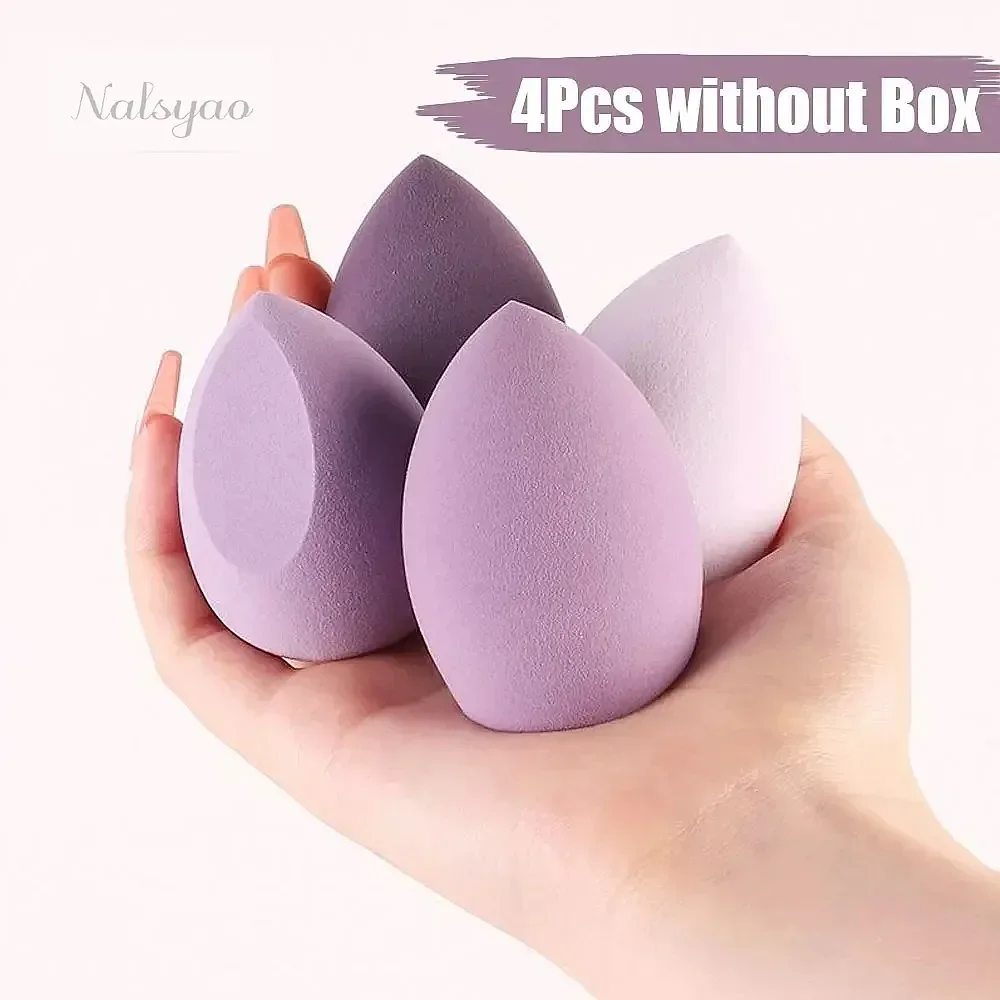 4pcs Makeup Sponge Cosmetic Puff Dry Wet Foundation Egg Blender Bevel Cut Face Powder Puff Set