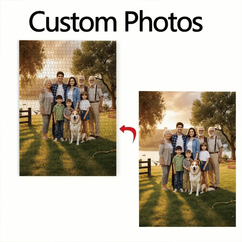 35/300/500/1061pcs Personalized Custom Photo Puzzle Family Photos Friends A Memorable Keepsake Or A Special Celebration