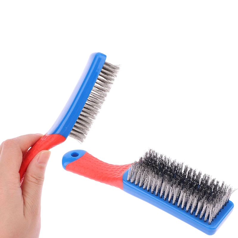 Heavy Duty Stainless Steel Wire Brush With Comfortable Plastic Handle - Perfect For Removing Rust, Welding Slag, Dirt, And Paint