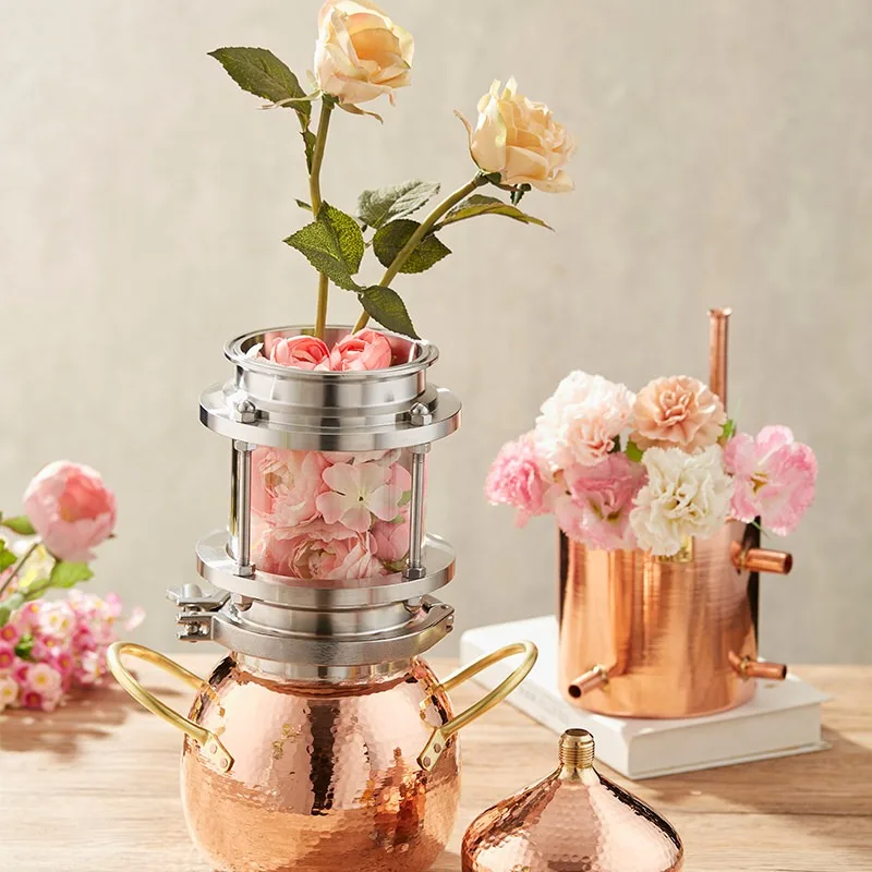 Copper distiller Flower machine Handmade copper distillation pot Household small ancient essential oil distillation equipment