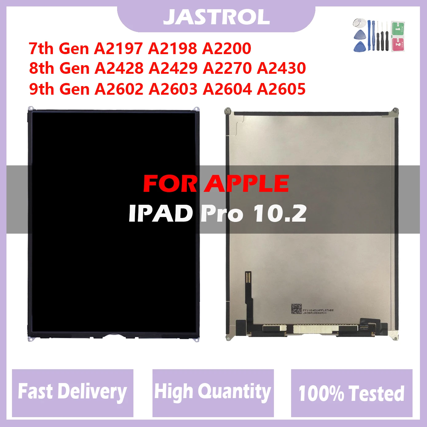 5Pcs Touch Panel For Apple iPad 7 8 9 iPad 10.2 2019 2020 2021 A2197 A2270 Assembly Digitizer Front Glass Display Panel Replace