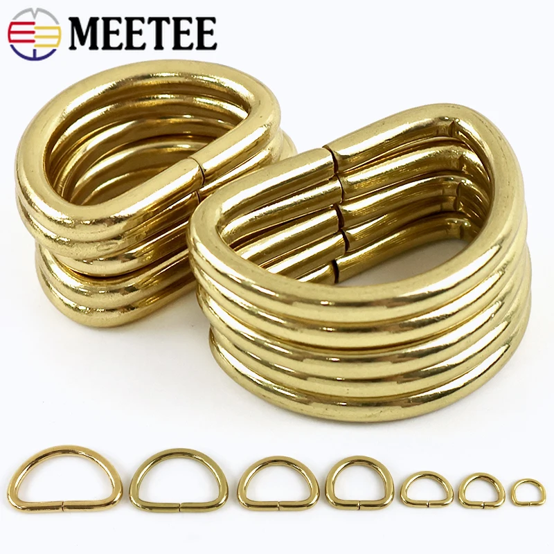 

5-20Pcs 10-38mm Solid Brass D Ring Buckle for Bag Strap Keychain Carabiner Webbing Connector Clasp DIY Bags Hardware Accessories