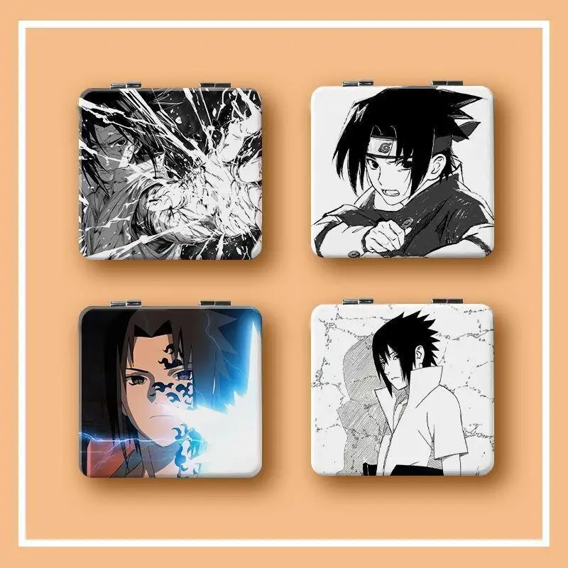 Naruto Anime Makeup Mirror Portable Double Sided Folding Compact Flip Cover Mirror for Students Dormitory College Custom Gift
