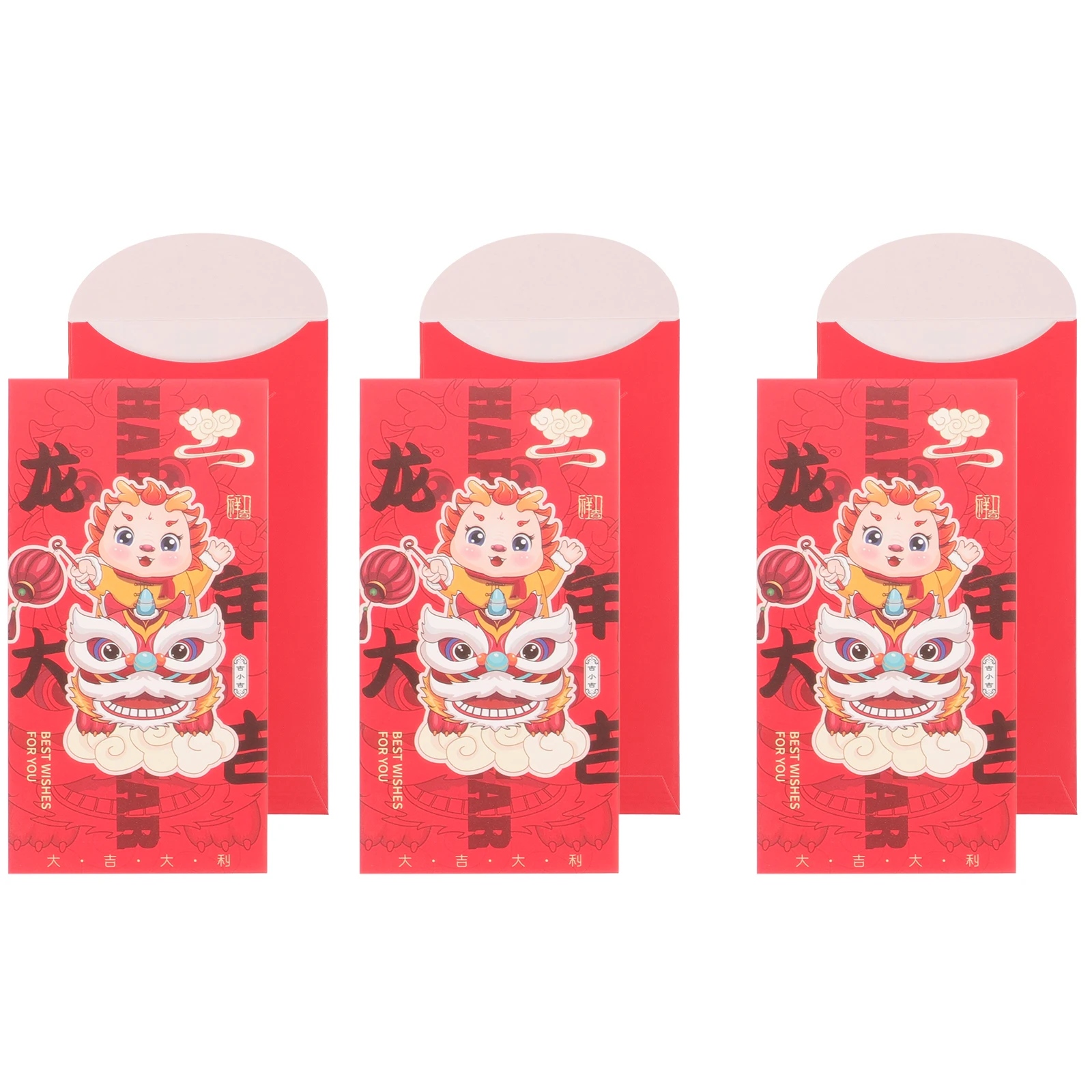 

6pcs Chinese Red Envelopes 2024 Lunar New Lunar Year Red Envelopes Year Festival Money Bags Spring Celebration Gift