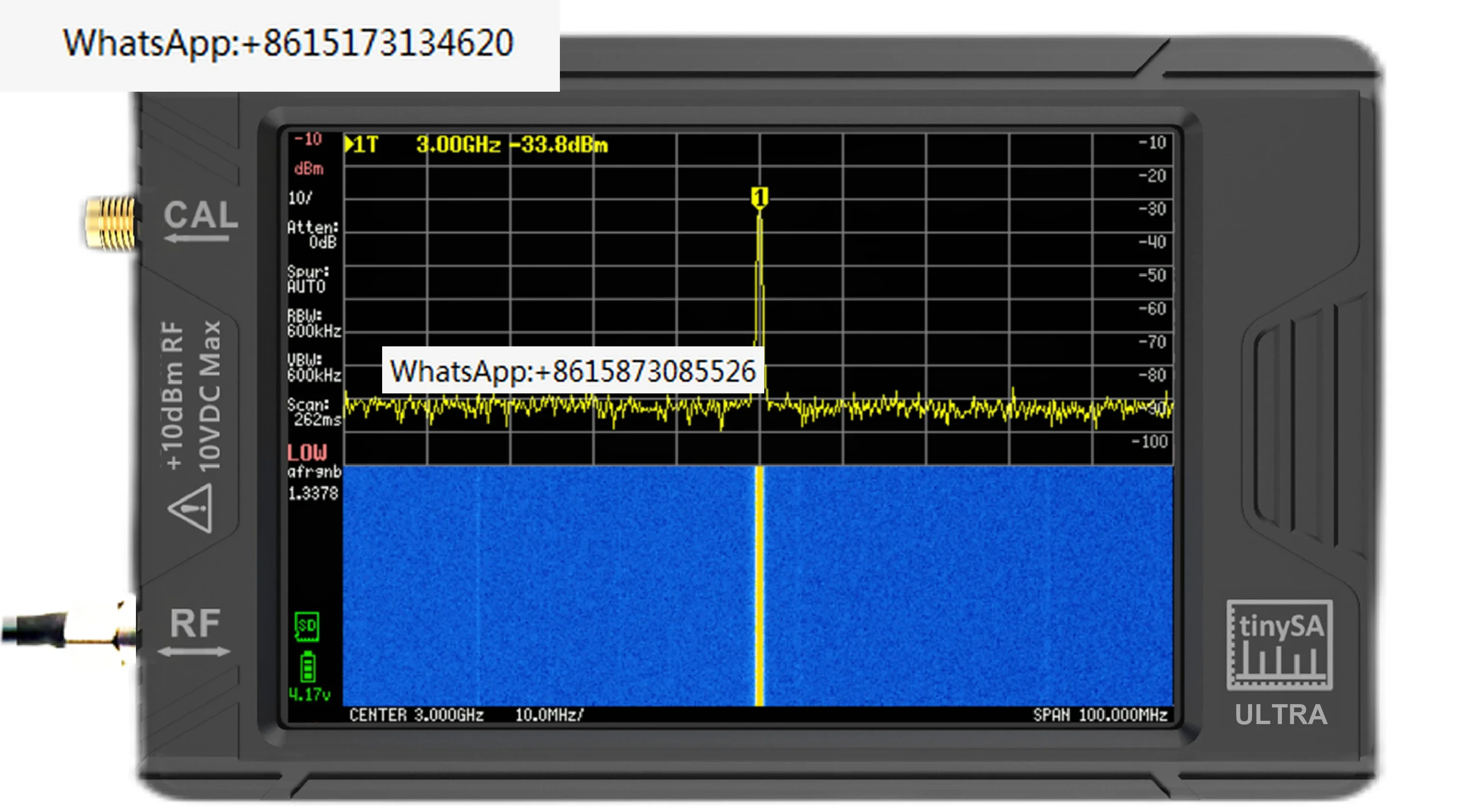 Original tinySA ULTRA 100KHZ-5.3GHZ 4inch Display Hand held Tiny Spectrum Analyzer RF Generator with Battery